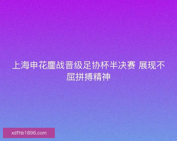 上海申花鏖战晋级足协杯半决赛 展现不屈拼搏精神
